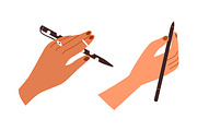 Hands writing with pens, pencils set, a Person Illustration by Good Studio (Thumbnail 5 of 8)