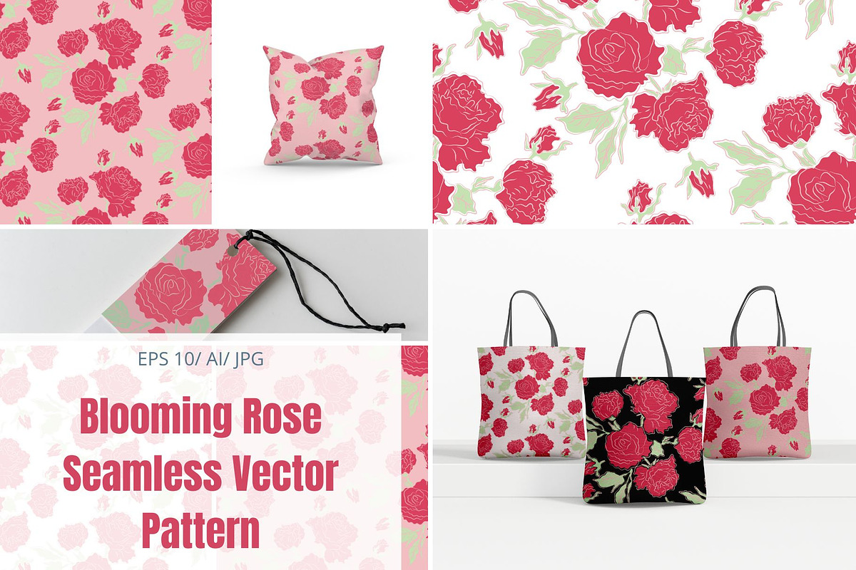 Blooming Rose Seamless Pattern, a Pattern Graphic by ItsReksita Pattern (Photo 1 of 7)