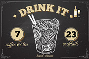Big cocktail set hand drawn, a Food Illustration by iriskana (Thumbnail 1 of 4)