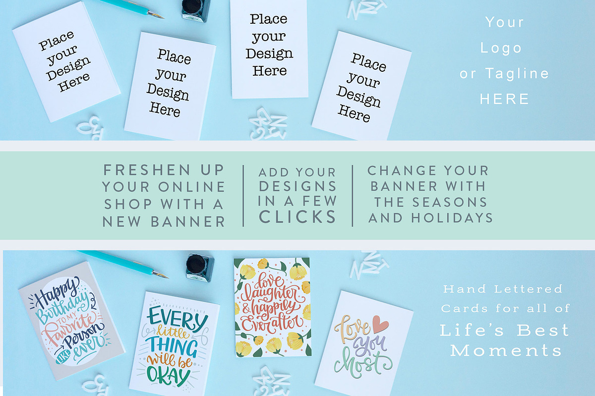 Greeting Card Shop Banner Bundle, a Product Mockup by Makers Mockup Studio (Photo 2 of 4)