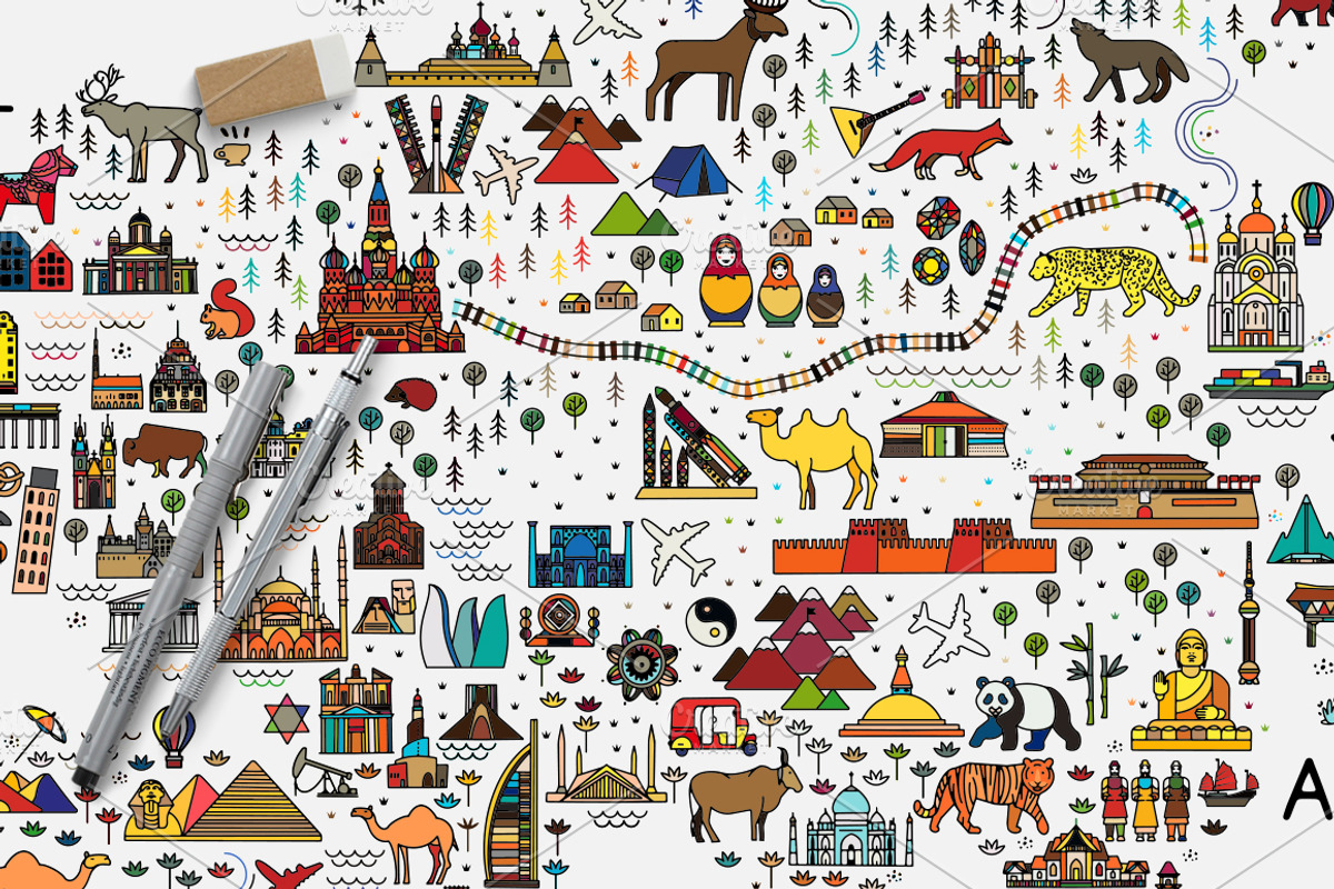 World Travel Map, an Illustration by Moloko88 (Photo 10 of 11)