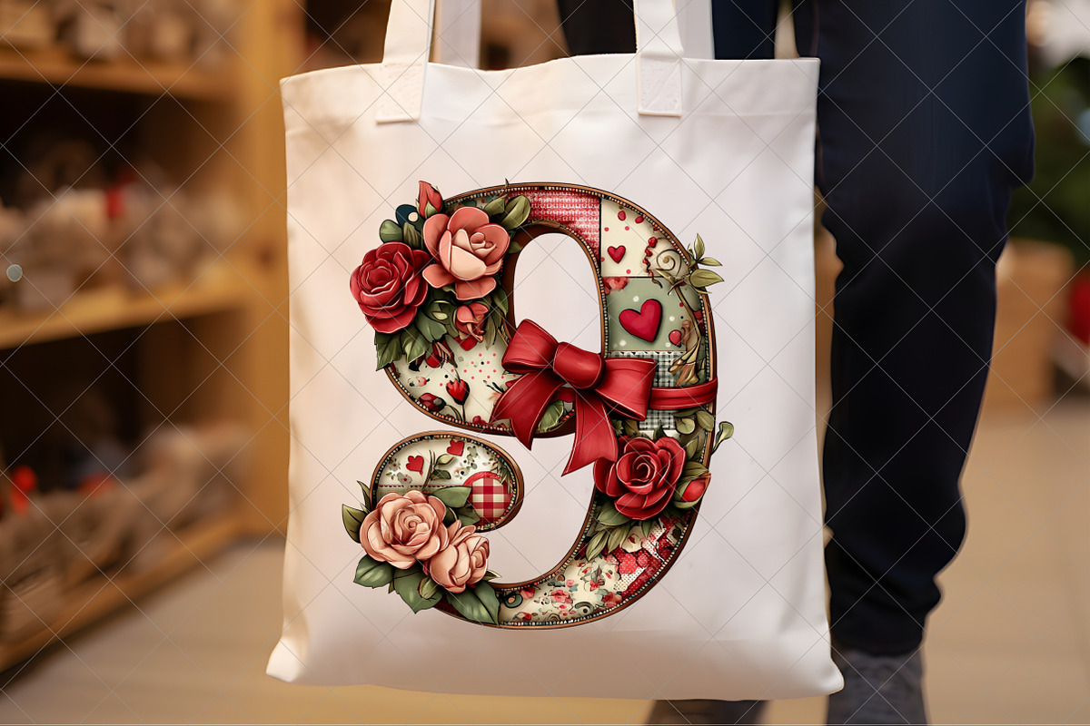 Valentine Patchwork Alphabet, an Illustration by SinaCreation (Photo 6 of 7)