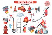 Watercolor Firefighter Clipart, an Illustration by TatiMockup (Thumbnail 3 of 5)