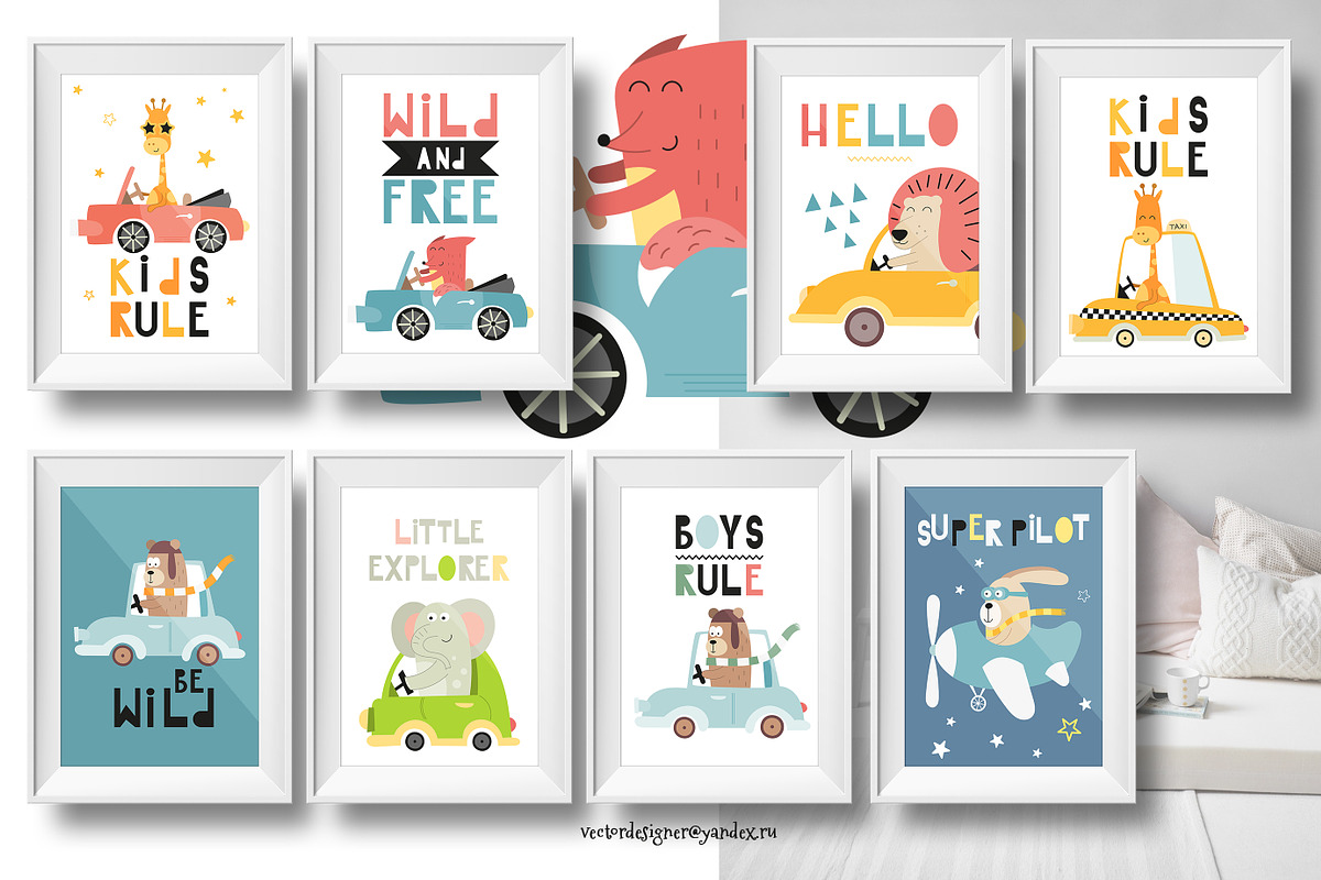 Nursery Art Kids transport, an Animal Illustration by Nursery Art (Photo 2 of 10)