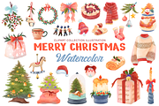 Merry Christmas Watercolor Pax, an Object Graphic by Tempcraft (Thumbnail 1 of 8)