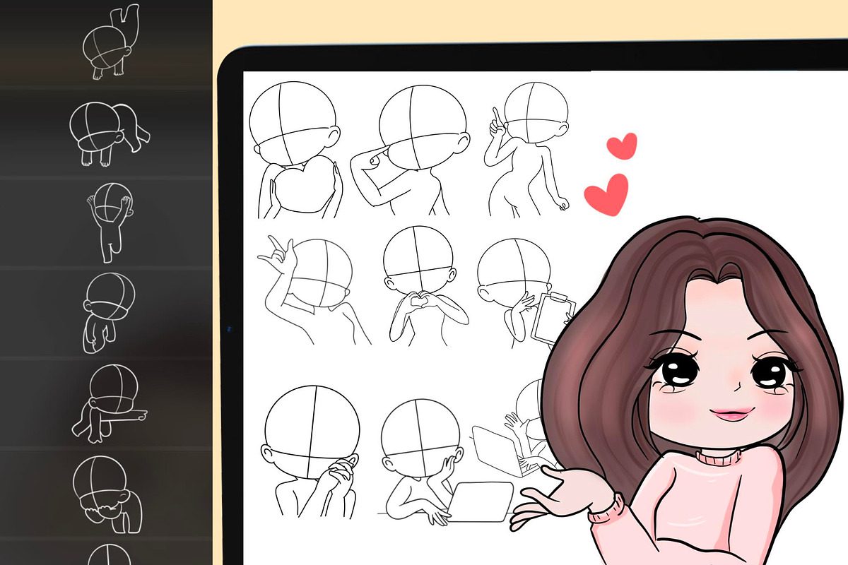 460 Procreate Chibi Stamp Brushes, a Brush Add-On by DrawingStoryShop (Photo 4 of 9)