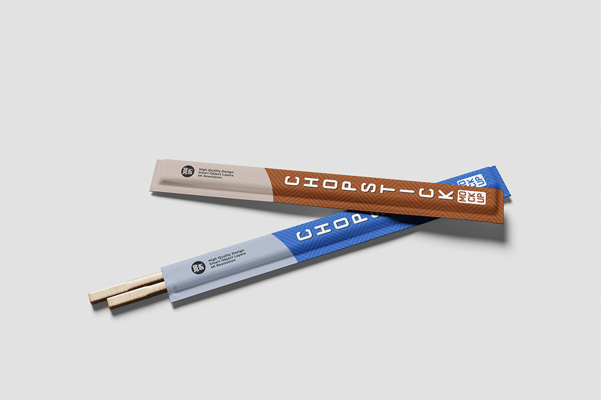 Modern Chopstick Mockup For Branding, an Advertising Mockup by bimockup (Photo 2 of 6)