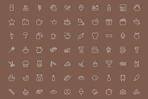 300 Food Line Icons