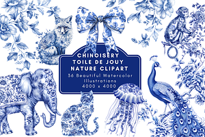 Chinoiserie Toile De Jouy Clipart