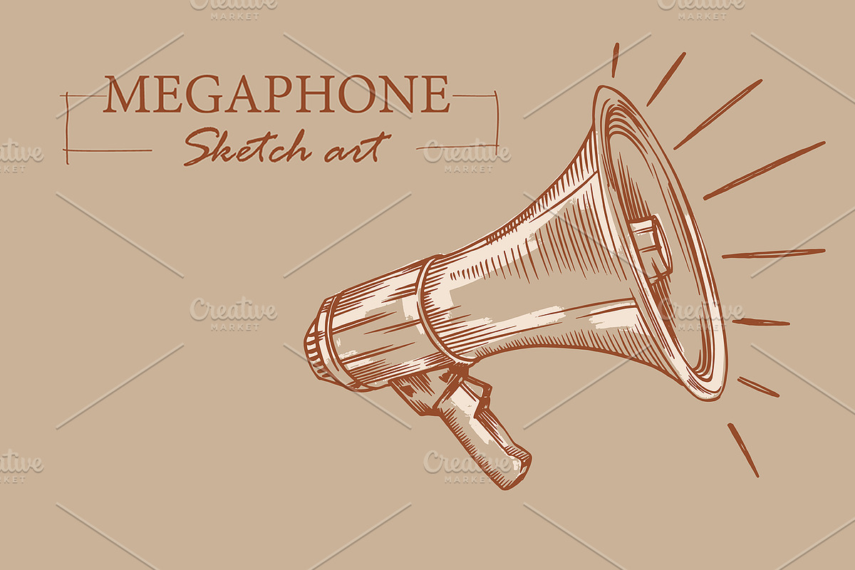 Sketch of Megaphone, an Object Illustration by Infinity Creativity