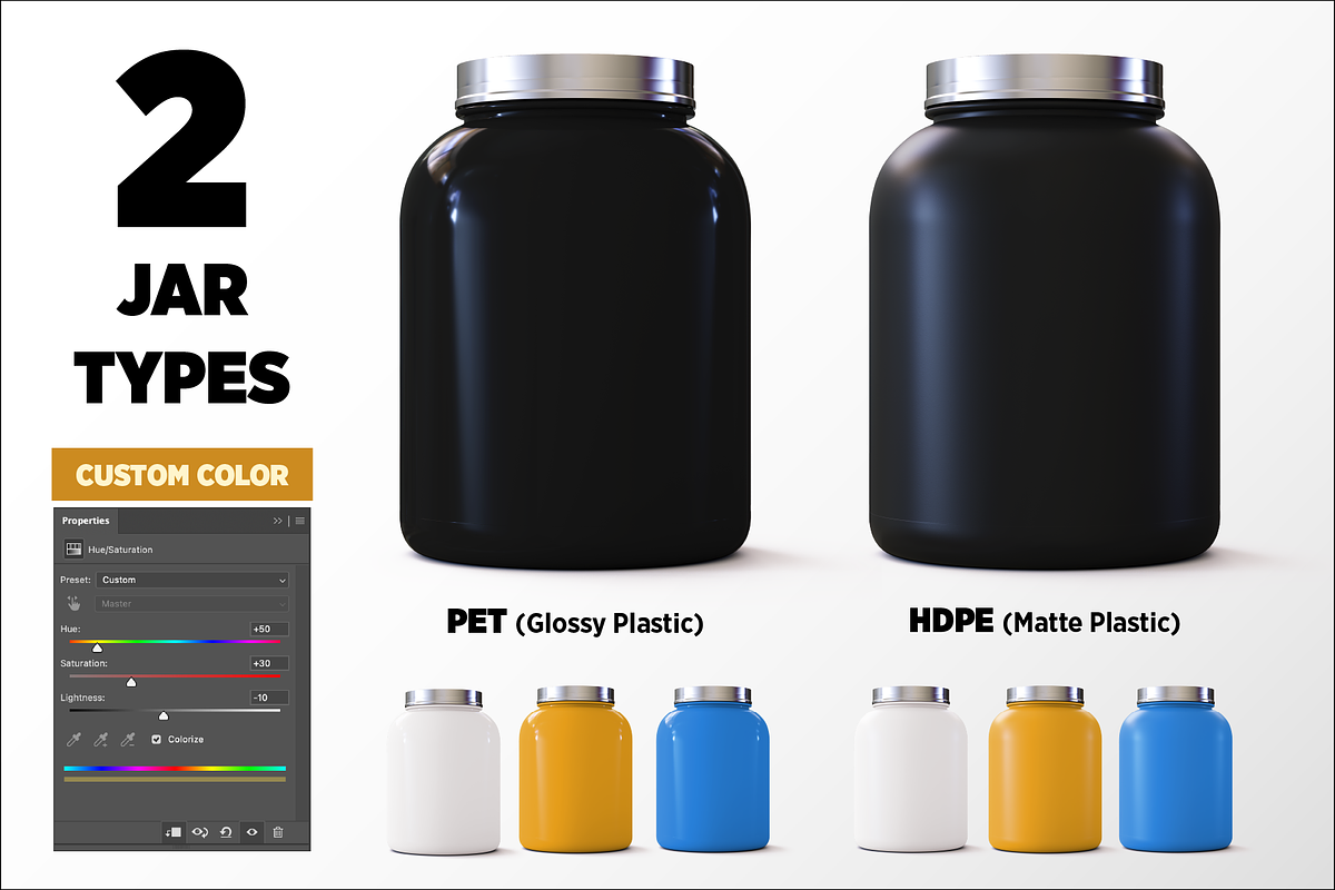5lb Whey Protein Jar Mockup C1-Pro, a Packaging Mockup by Design Warlord (Photo 3 of 16)