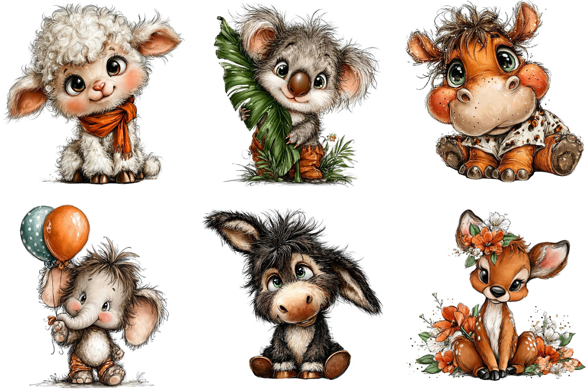 Cute Animals Clipart, an Animal Illustration by DreamArtGraphic (Photo 5 of 5)