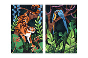Wild animals in jungle posters set, an Animal Illustration by PaperTrident (Thumbnail 2 of 3)
