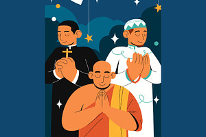 Blue Religion Full Set Illustration, a Person Illustration by graphicook