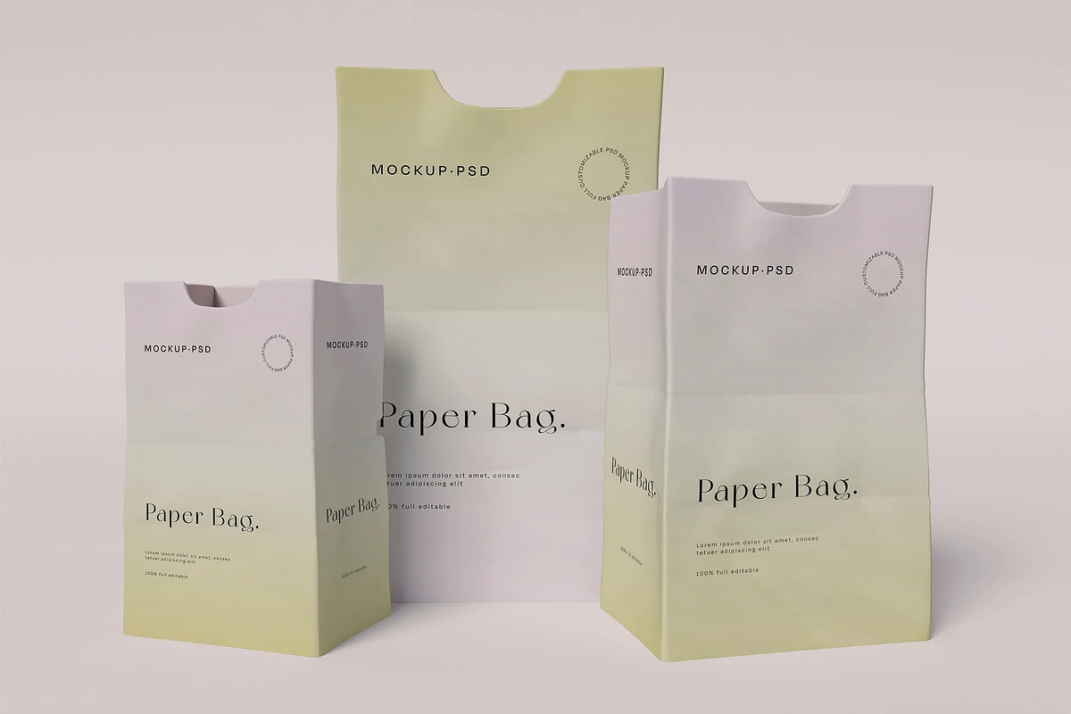 Paper Bags Mockup, a Packaging Mockup by skybluecreative (Photo 2 of 2)