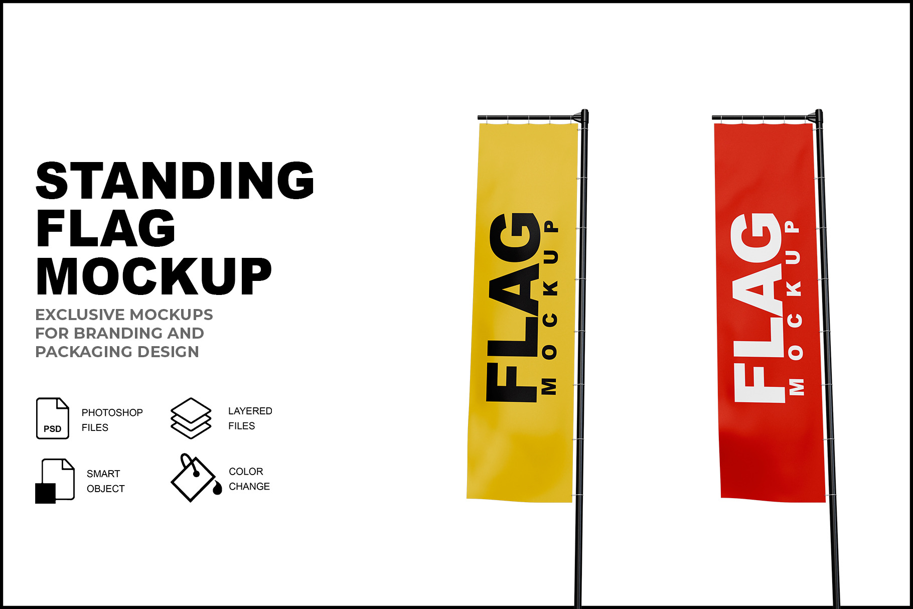 Standing Flag Mockup