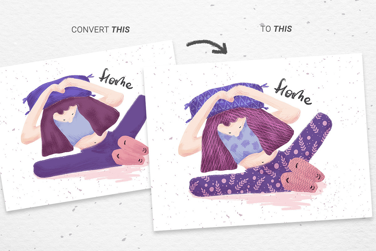 80 hand-drawn patterns for Procreate, a Brush Add-On by Gray Cat Graphics (Photo 2 of 17)