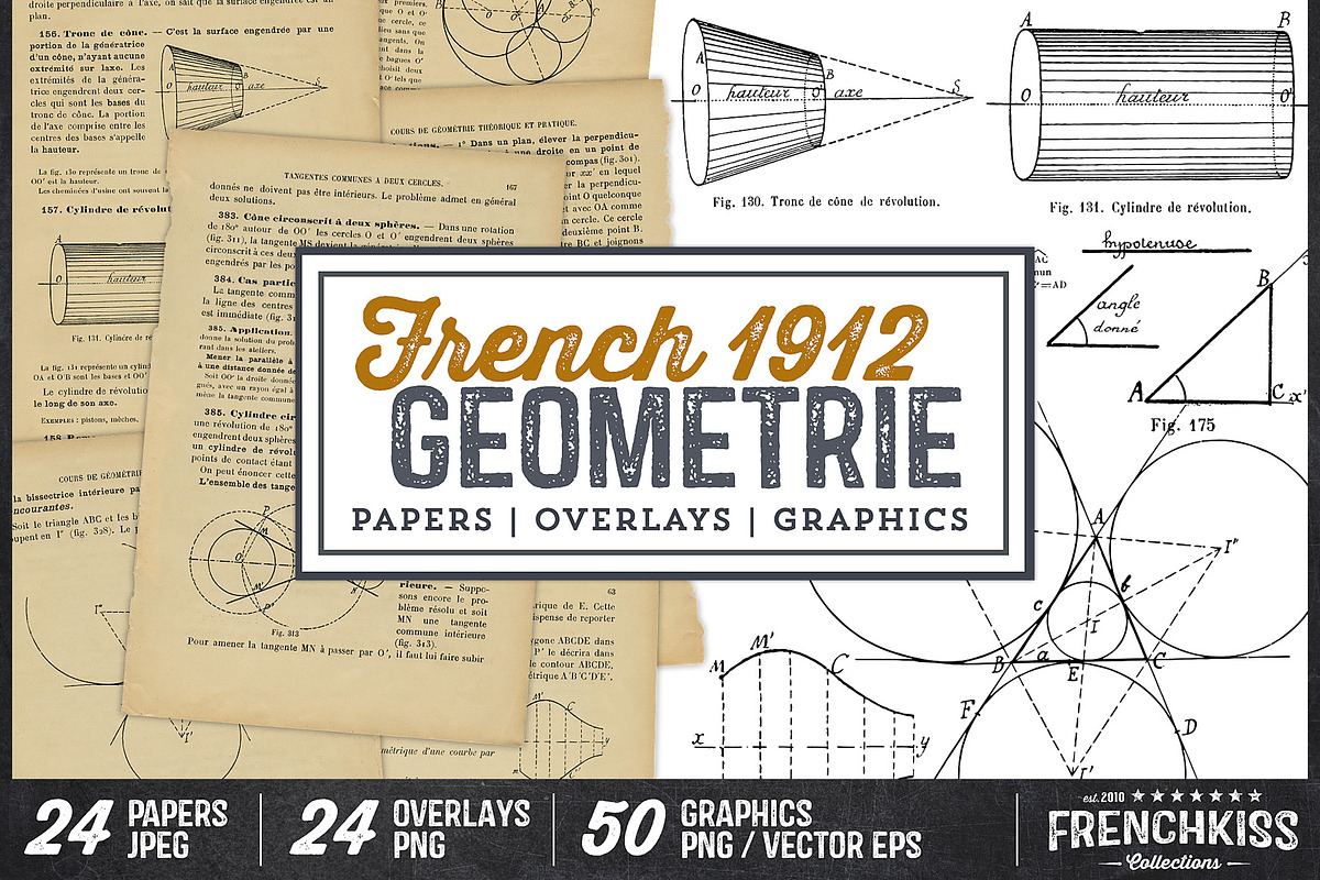 1912 French Geometrie Graphics, an Illustration by French Kiss Collections (Photo 1 of 8)
