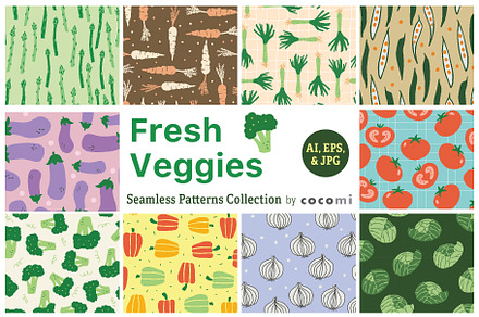 FRESH VEGGIES seamless patterns