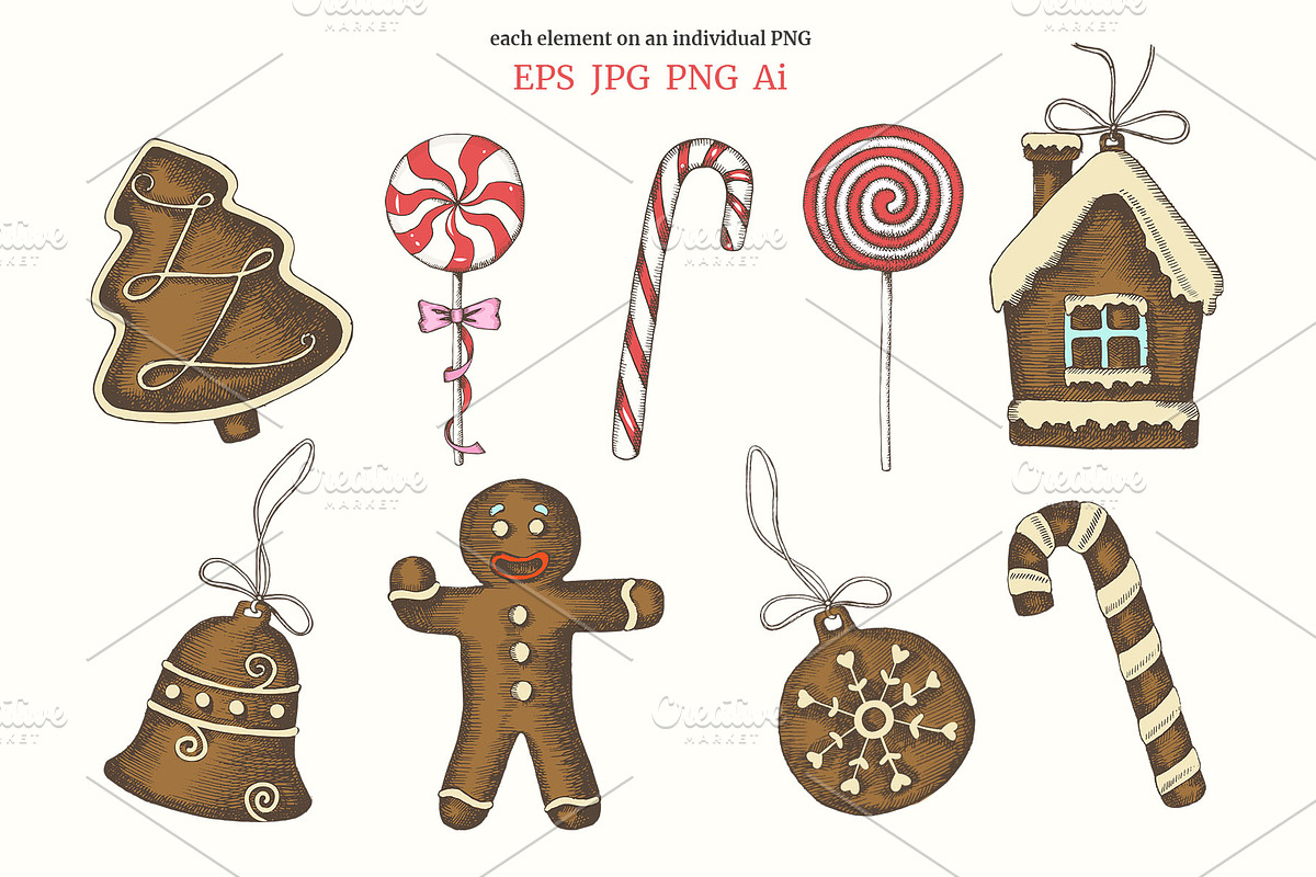 Vector Christmas collection, an Illustration by Tabiti (Photo 3 of 10)