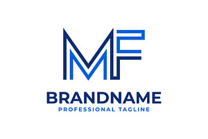 Letter MF Line Monogram Logo