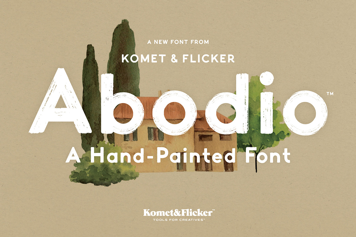 Abodio - A Hand-Painted Font, a Sans Serif Font by Komet & Flicker (Photo 1 of 15)