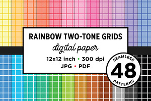 Colorful Grid Seamless Patterns