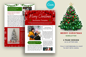 Christmas Newsletter Canva Template