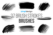 37 Brush Strokes Photoshop Brushes, a Brush Add-On by SimplDesign (Thumbnail 1 of 3)