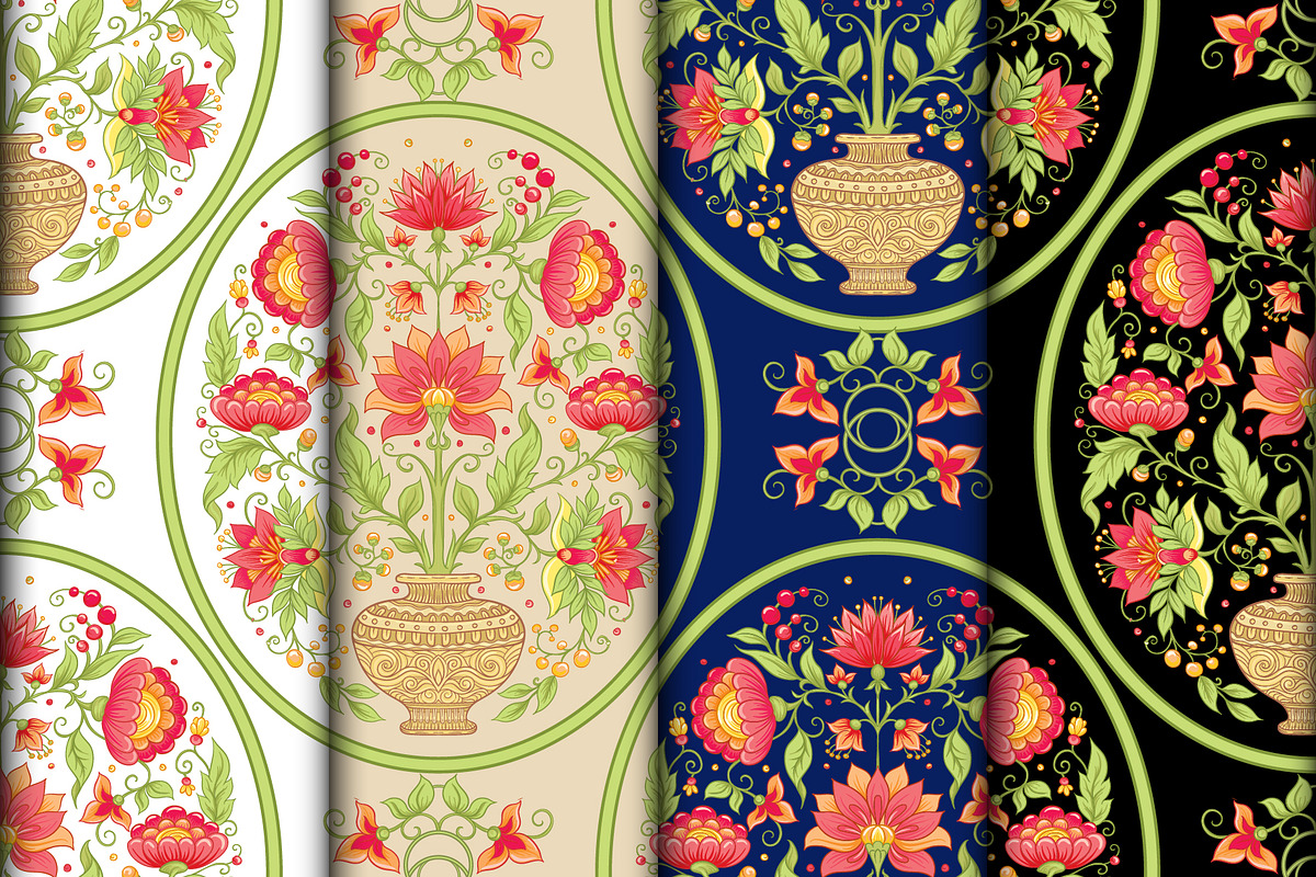Mughal Motif Seamless Patterns, a Pattern Graphic by Elen-Lane