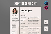 Soft Elegant Resume / CV Template, a Resume Template by velvetmade.designs (Thumbnail 1 of 5)