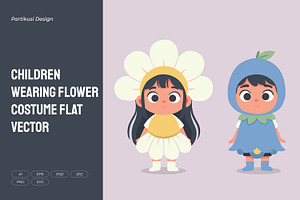Children Wearing Flower Costume, a Person Illustration by Partikusi Design