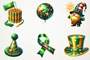 Green And Gold 4th Of July Clipart, an Illustration by RobertsArt (Thumbnail 5 of 7)