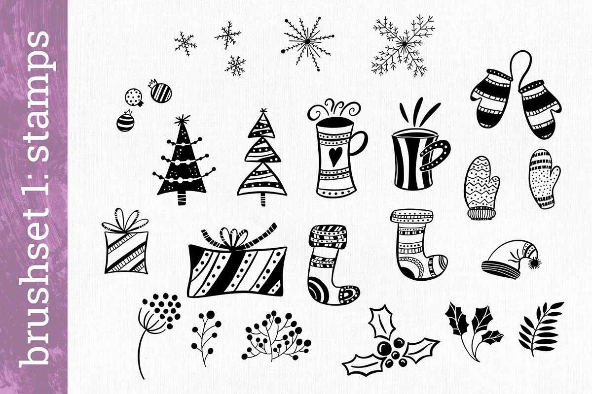 Christmas Brush Box for Procreate, a Brush Add-On by Gray Cat Graphics (Photo 3 of 7)