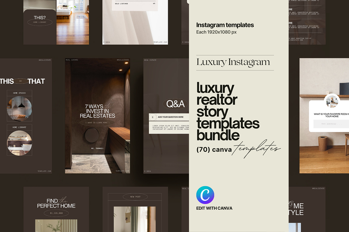 Real Estate Story Templates (CANVA), a Social Media Template by Prapti Design (Photo 1 of 9)