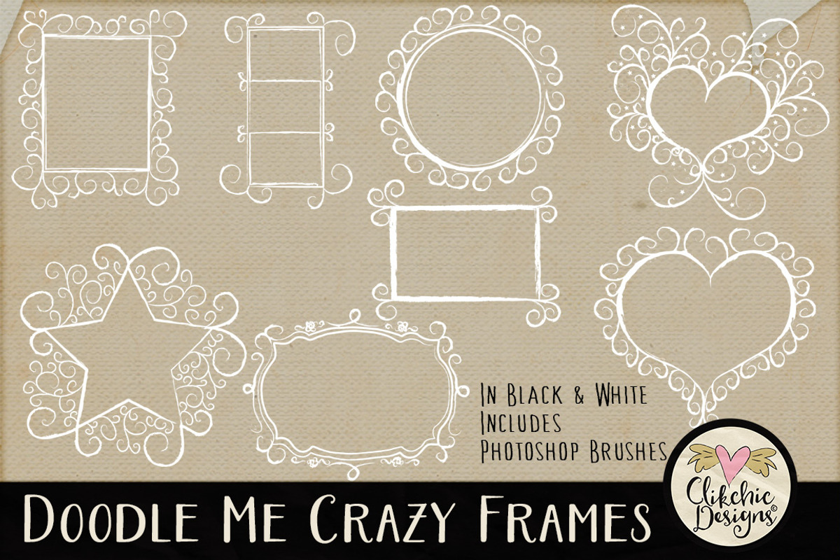Doodle Me Crazy Frames & Brushes preview 2