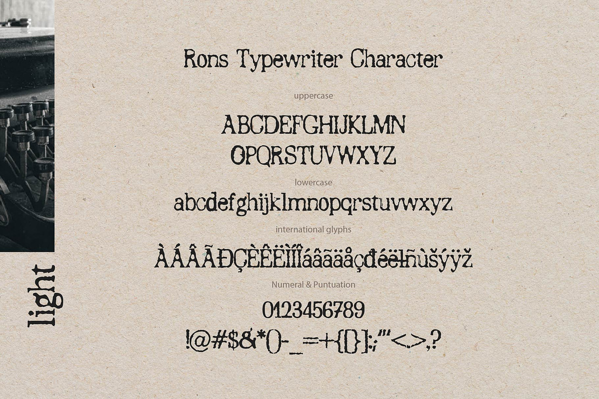 RONS TYPEWRITER, a Serif Font by Olexstudio (Photo 7 of 8)