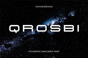 Qrosbi futuristic sans serif font, a Sans Serif Font by suhadidesign