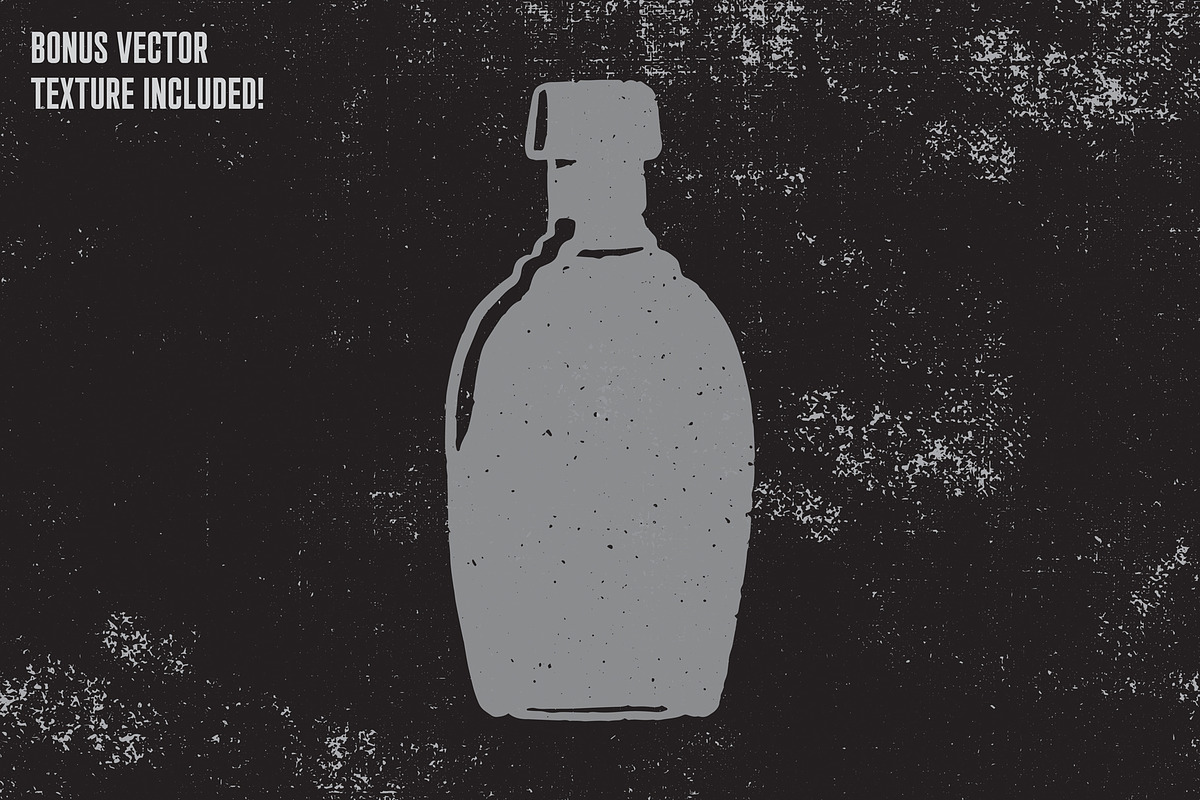 Hand-drawn whiskey bottles, a Texture Illustration by Quiver Supply Co. (Photo 3 of 3)