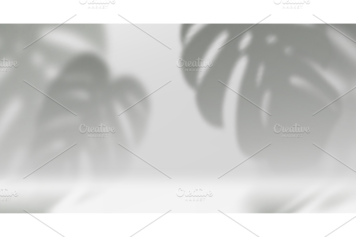 Monstera leaves shadow on white wall, an Illustration by art PVP - market
