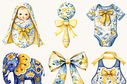 Talavera Baby Shower Clip Art, a Decorative Illustration by SparkyDesignsUS (Thumbnail 2 of 9)