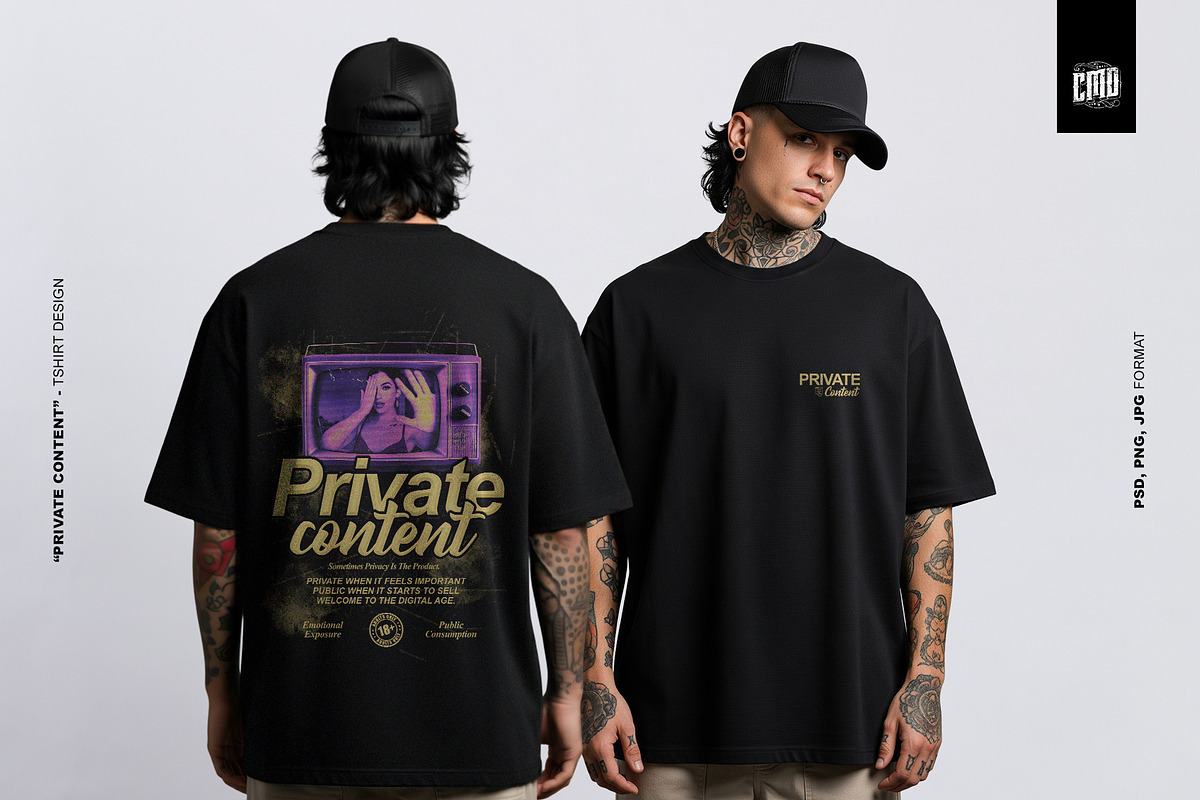 Private Content - T-Shirt Design Tee, an Object Graphic by Cmd Project (Photo 9 of 9)