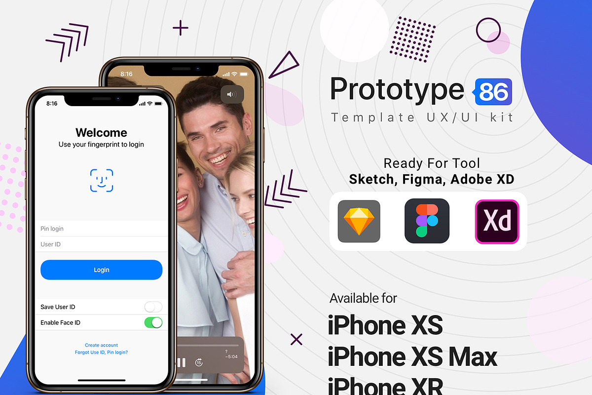 Prototype 86 Template UX/UI Kit, an UI Kit Template by App for Mobile & Website (Photo 6 of 13)