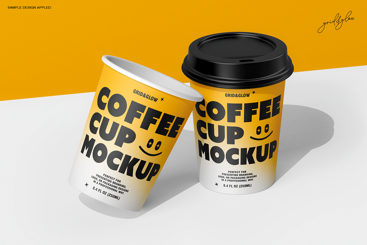 Coffee Cup Mockup Set – 6 PSD Files, a Packaging Mockup by Grid&Glow (Photo 3 of 8)