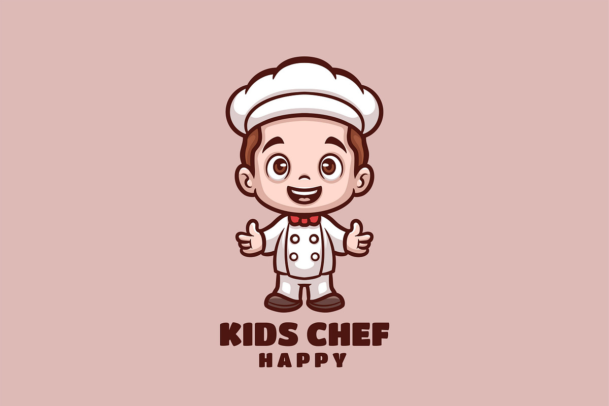 Kids Chef Happy Cartoon Logo, a Branding & Logo Template by Gumrega Studio