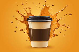 Morning coffee takeaway cup, a Photo by Pavel_design