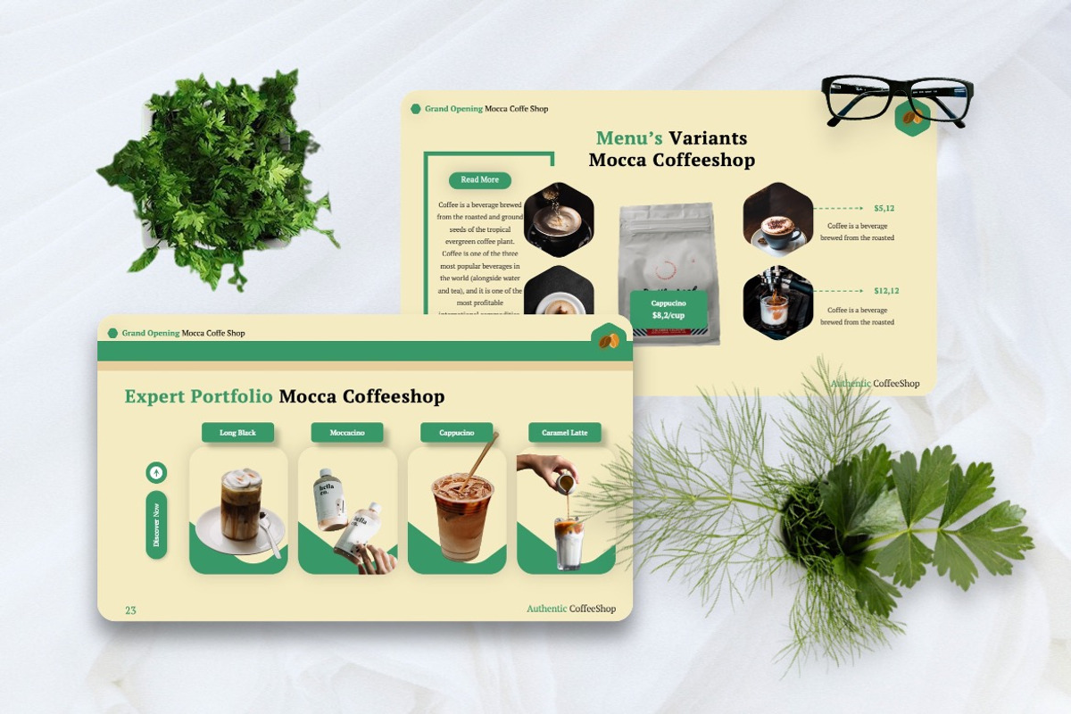 Mocca - Coffee Shop Powerpoint, a Presentation Template by Dhabee (Photo 5 of 8)