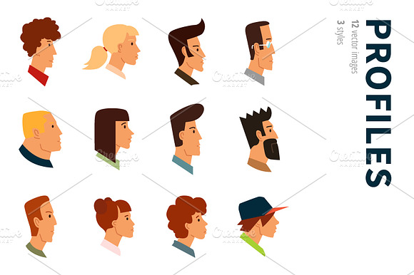12 Profile Avatars. 3 Styles.