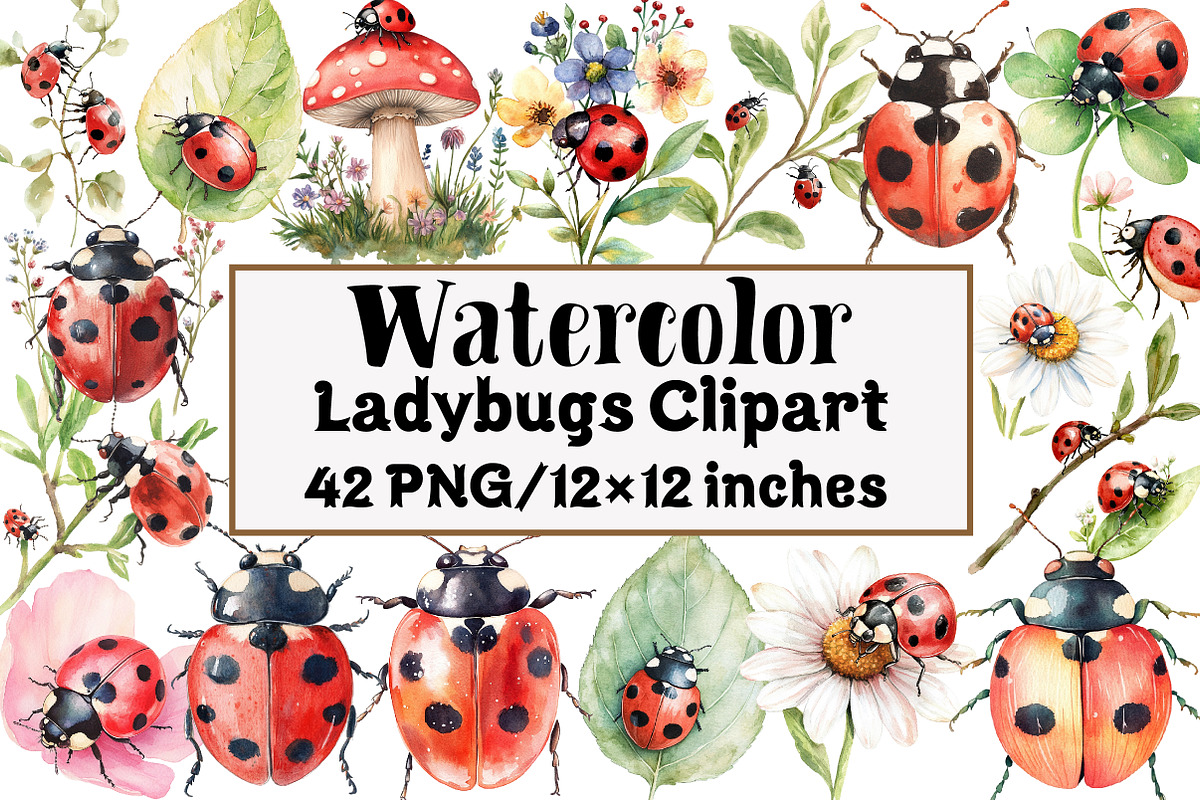 Ladybugs Clipart, an Illustration by Design Market (Photo 1 of 5)
