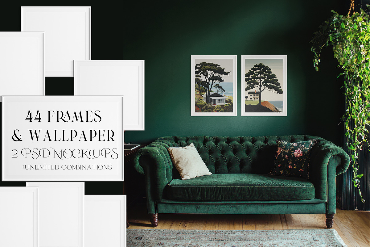 44 Frames and Wallpaper Mockup, a Product Mockup by mock-ups (Photo 1 of 18)
